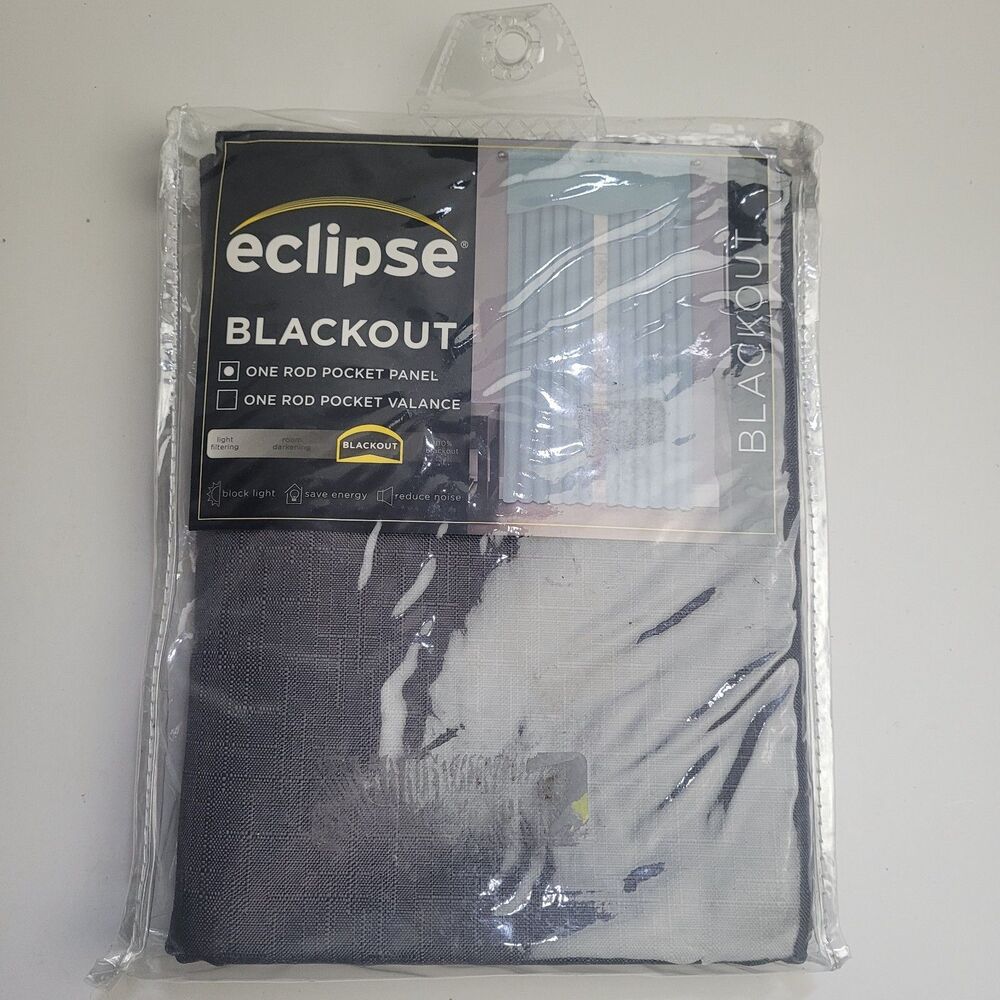 NEW Eclipse Kendall Charcoal Gray Blackout Thermal Curtain Panel 42x63in #CT5